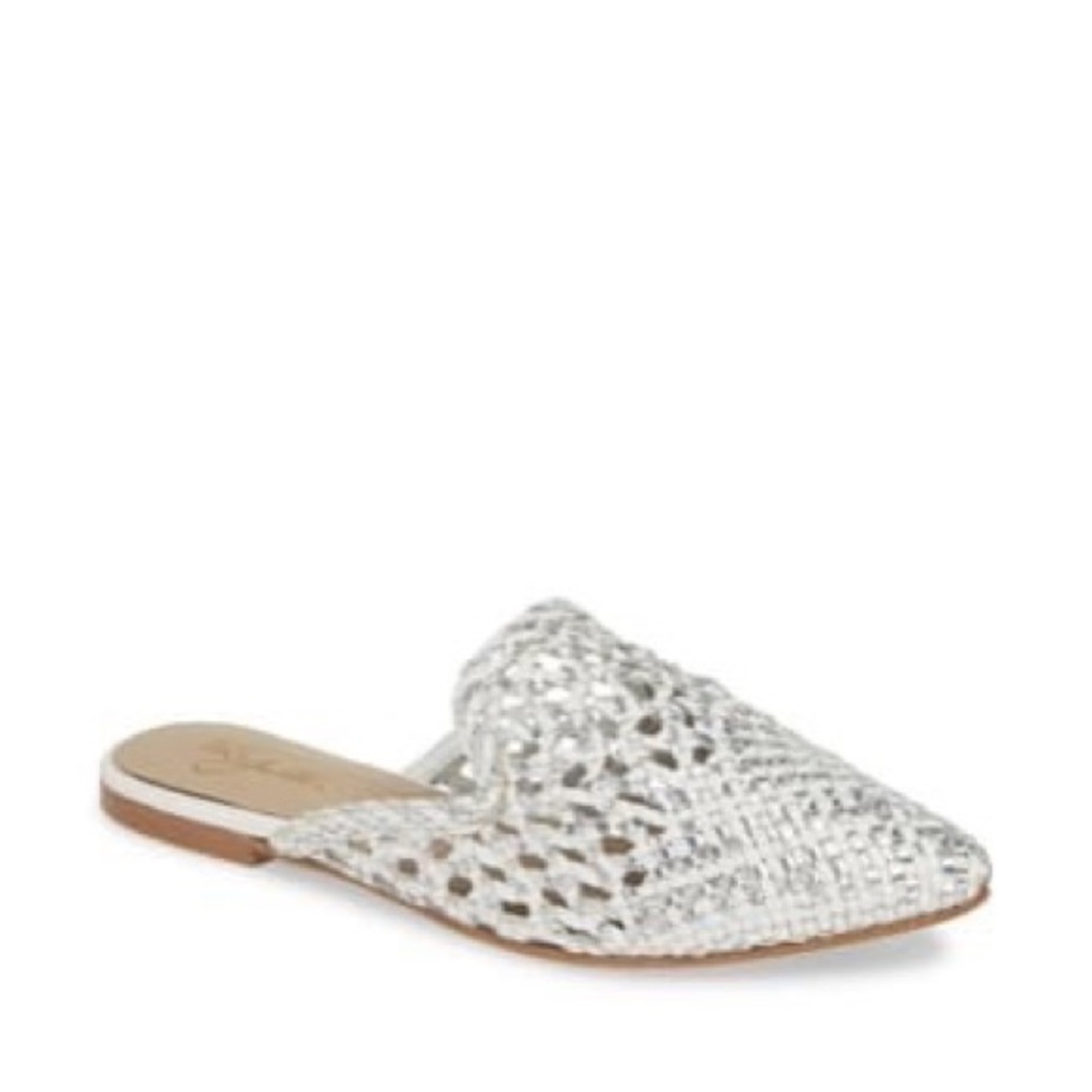 Adorable Silver and White mules